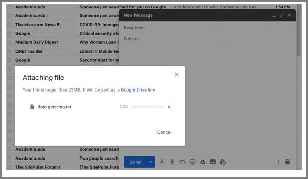 cara mengirim vidio lewat gmail